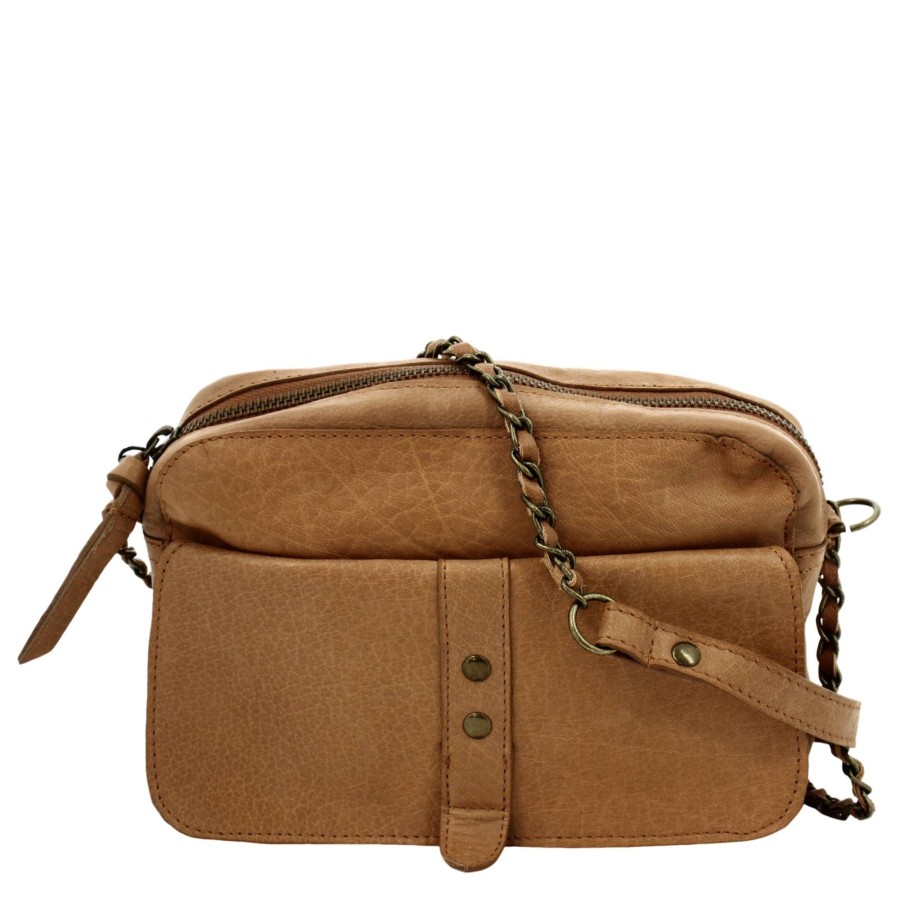 Pieces Sac Porte Bandouliere Janni En Cuir Zippe | Sac Bandouliere