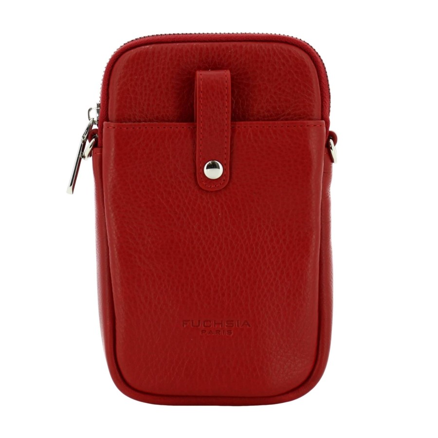 Fuchsia Pochette Smartphone Saxo En Cuir | Sac Bandouliere