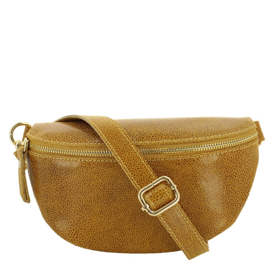 Marlon Firenze Sac Banane Porte Epaule Cuir Effet Graine | Sac Banane Femme