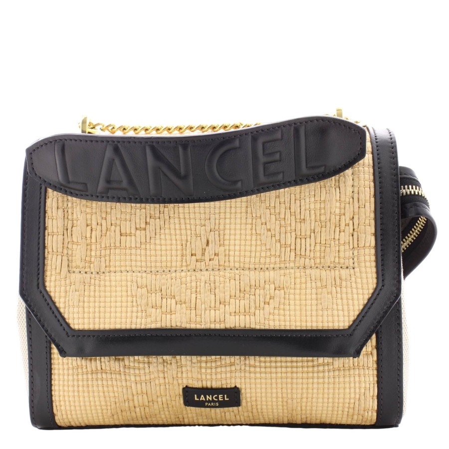 Lancel Sac A Rabat M Ninon Raphia Fleurs Et Cuir | Sac Bandouliere