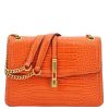 Guess Sac A Rabat James Facon Croco Verni | Sac Bandouliere