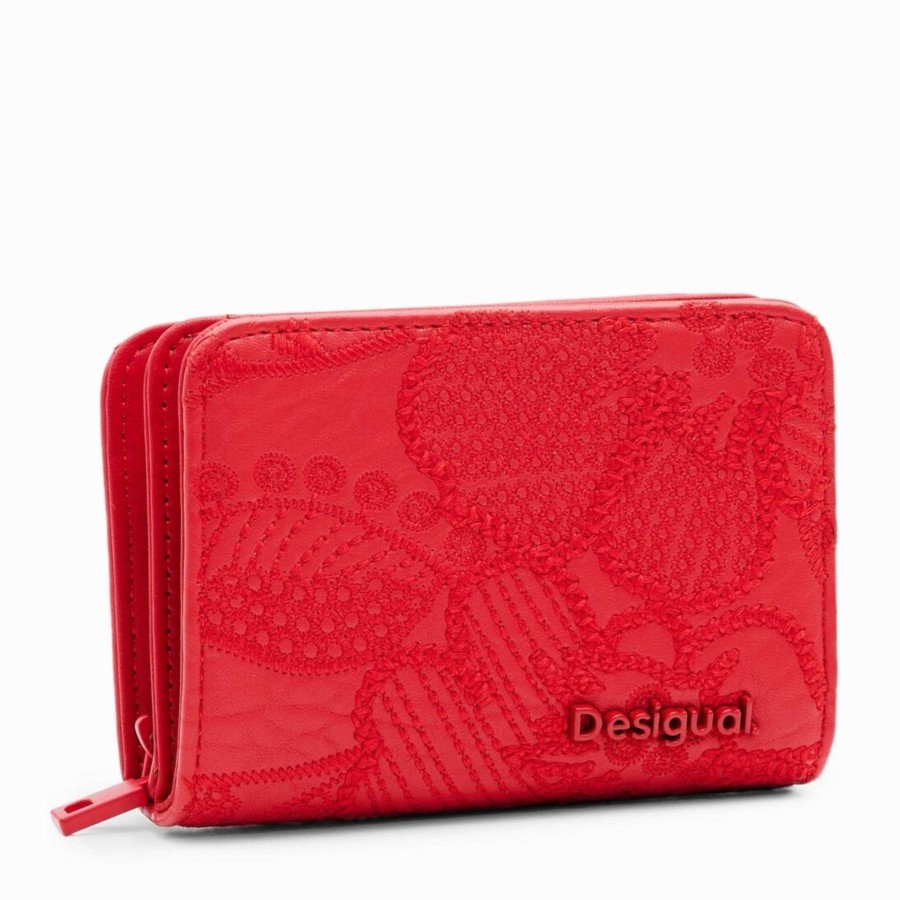 Desigual Petit Portefeuille Alpha Maya Brode Fleur | Portefeuille Femme