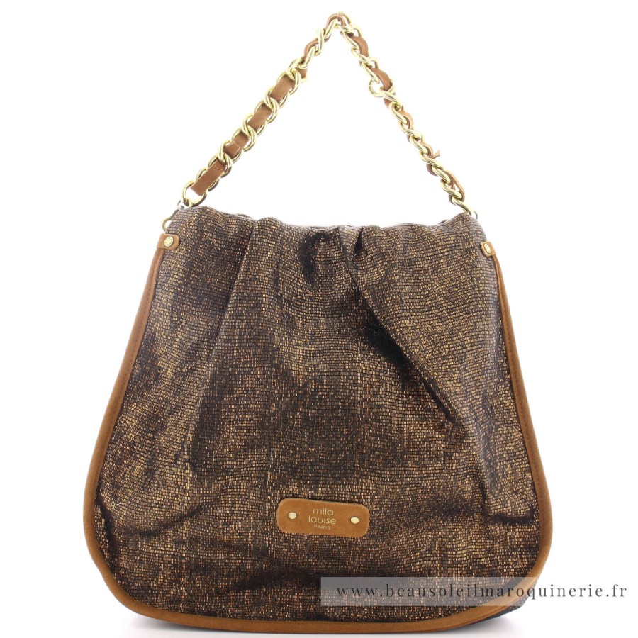 Mila Louise Sac Bourse Percy Epi Effet Brillant | Sac Porte Epaule