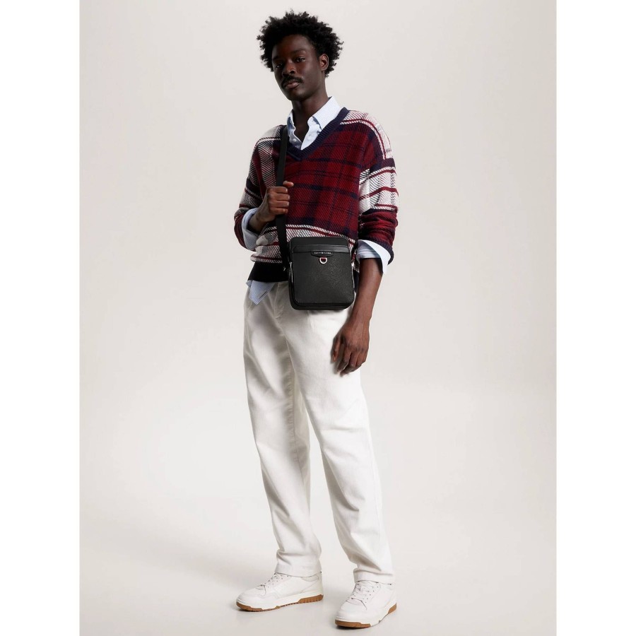 Tommy Hilfiger Sac Reporter En Cuir Struc Leather | Petite Sacoche Homme