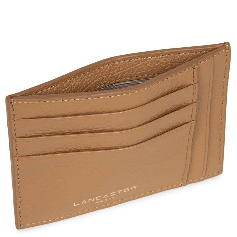 Lancaster Grand Porte Cartes Femme En Cuir Dune | Porte Cartes Femme