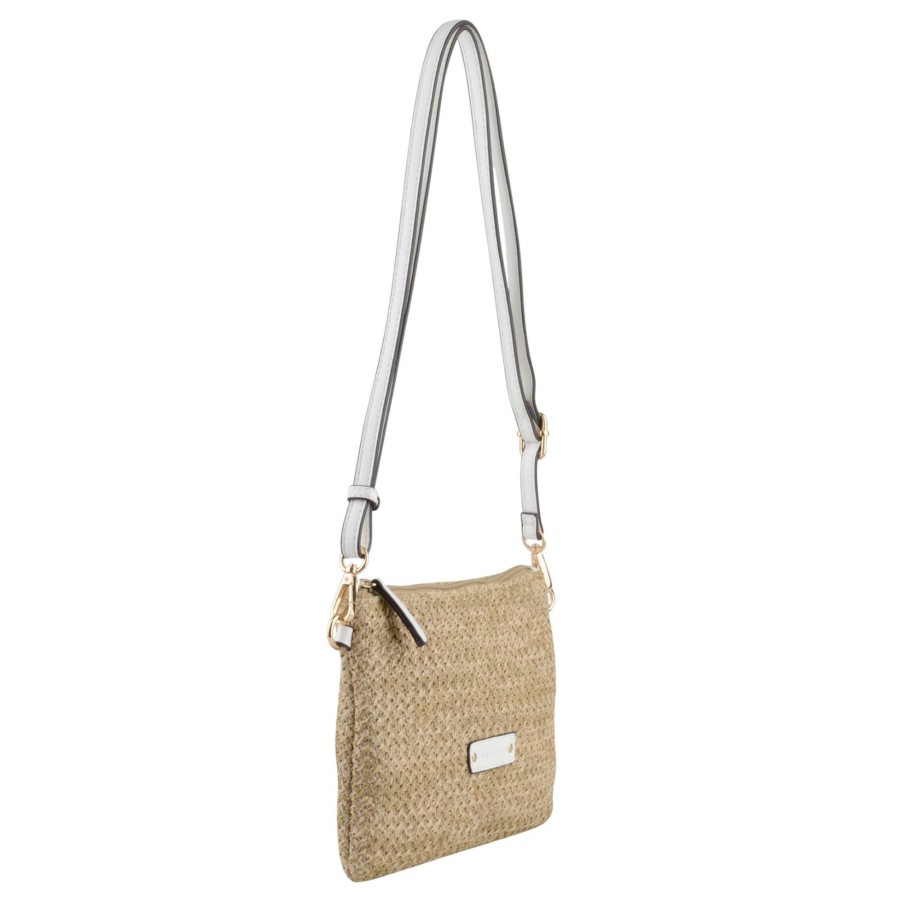 Francinel Petit Sac Plat Philippa Facon Paille | Sac Porte Epaule