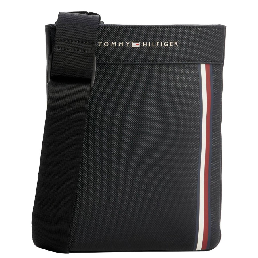 Tommy Hilfiger Petit Sac Bandouliere Plat Effet Pique | Petite Sacoche Homme