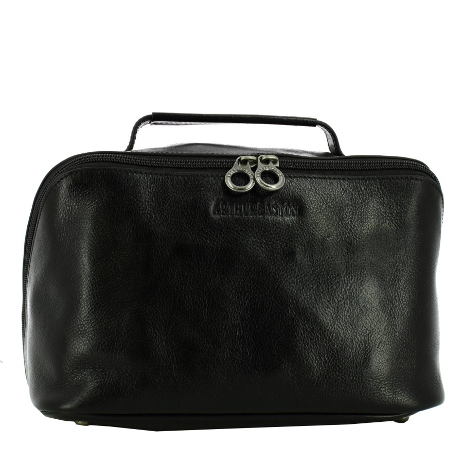 Arthur Aston Trousse De Toilette Double Edith En Cuir | Trousse De Toilette