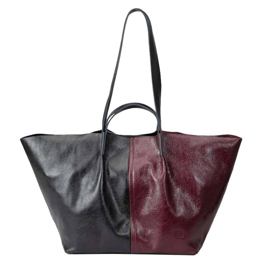 Biba Sac Shopping Woody Lux Cuir Bicolore | Sac Porte Epaule