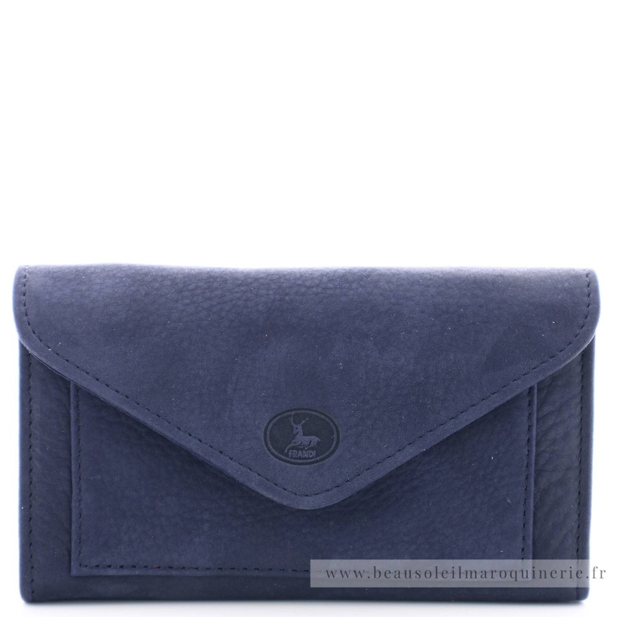 Frandi Porte-Monnaie Enveloppe En Cuir Nubuck | Porte Monnaie Femme