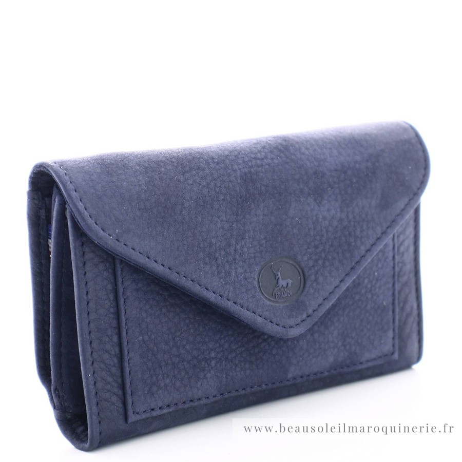 Frandi Porte-Monnaie Enveloppe En Cuir Nubuck | Porte Monnaie Femme