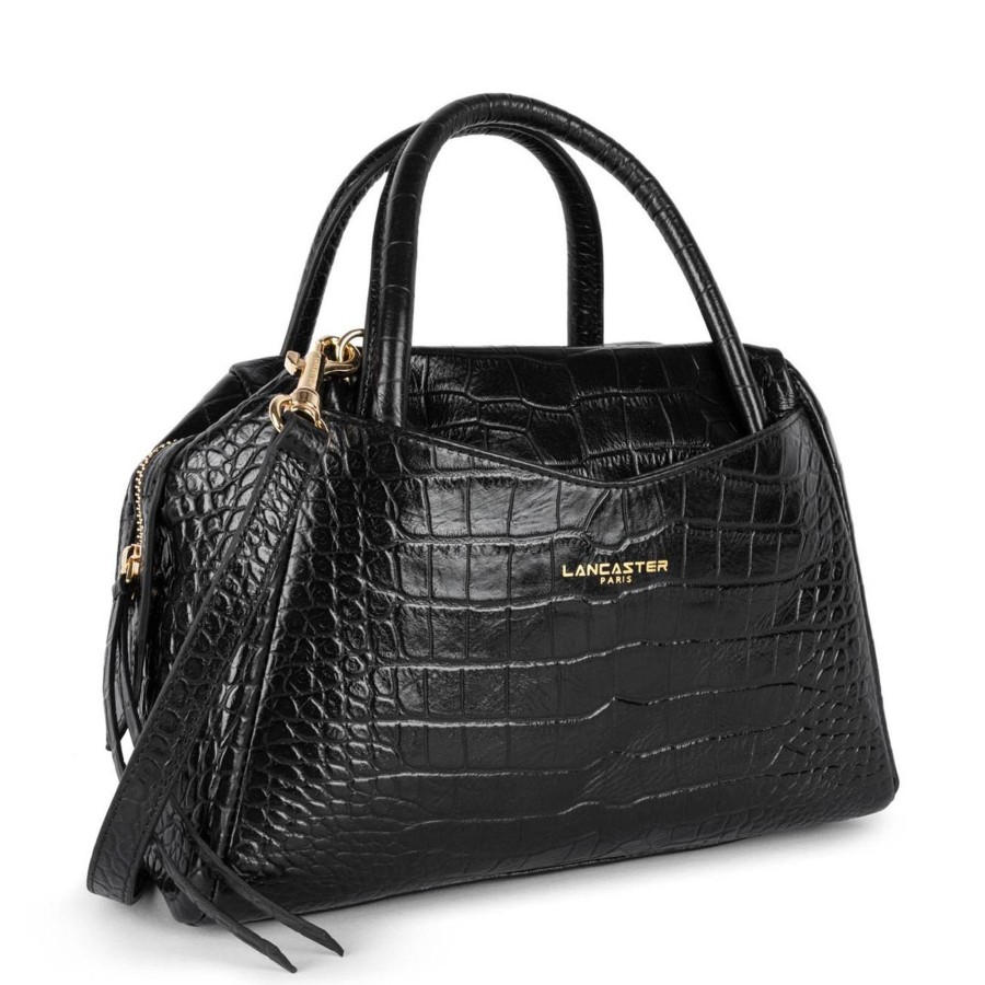 Lancaster Sac A Main Zippe Cuir Exotic Croco Cn | Sac A Main