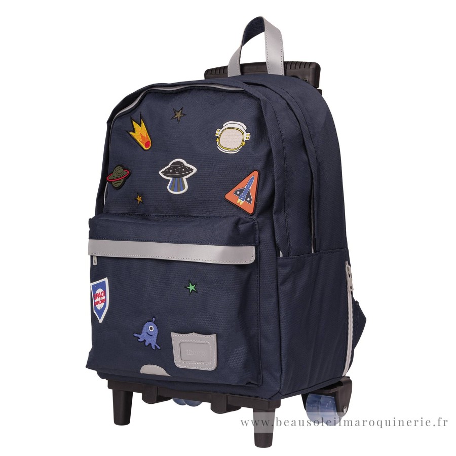 Tann's Sac A Dos Trolley L Elliott Patchs Espace | Sac A Dos A Roulettes Enfant