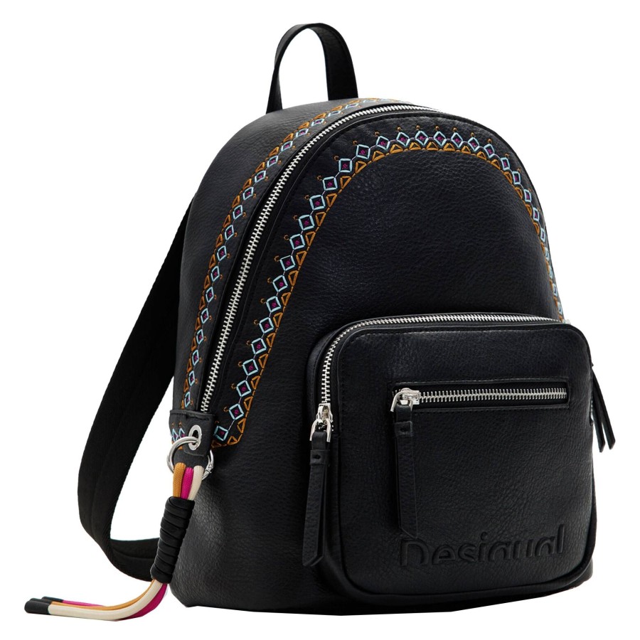 Desigual Petit Sac A Dos Broderies Roberta Mombasa | Sac A Dos Femme