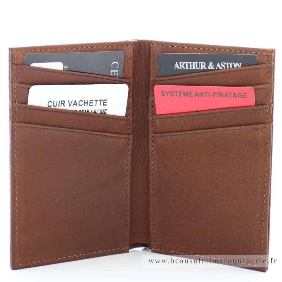 Arthur Aston Porte-Cartes Cuir Pleine Fleur Oscar | Porte-Cartes Homme