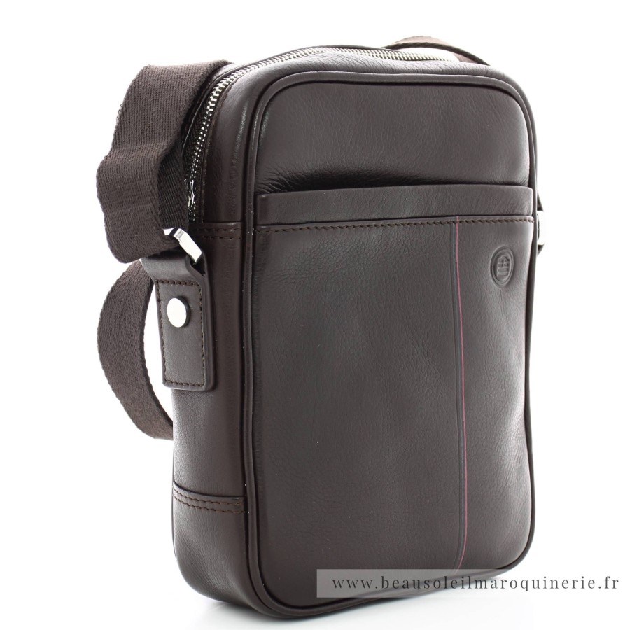 Serge Blanco Sac Porte Travers En Cuir Vancouver | Sacoche Homme