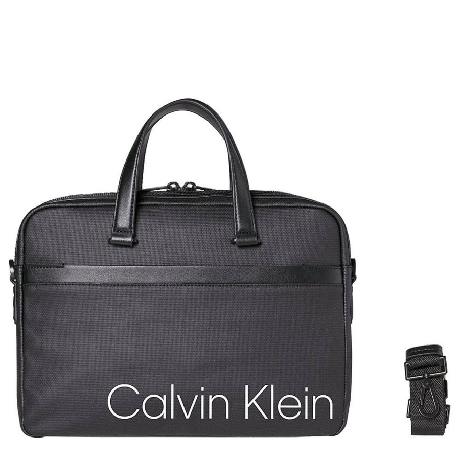 Calvin Klein Porte Ordinateur Homme Toile Enduite | Sac Besace