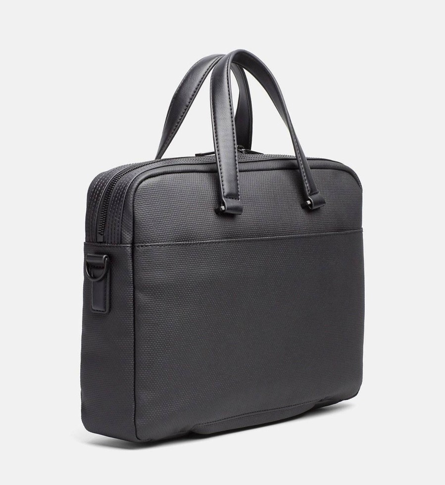 Calvin Klein Porte Ordinateur Homme Toile Enduite | Sac Besace