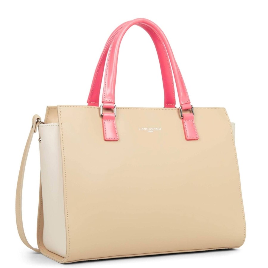 Lancaster Grand Sac Trapeze Cuir Lisse Smooth Made In France | Sac A Main