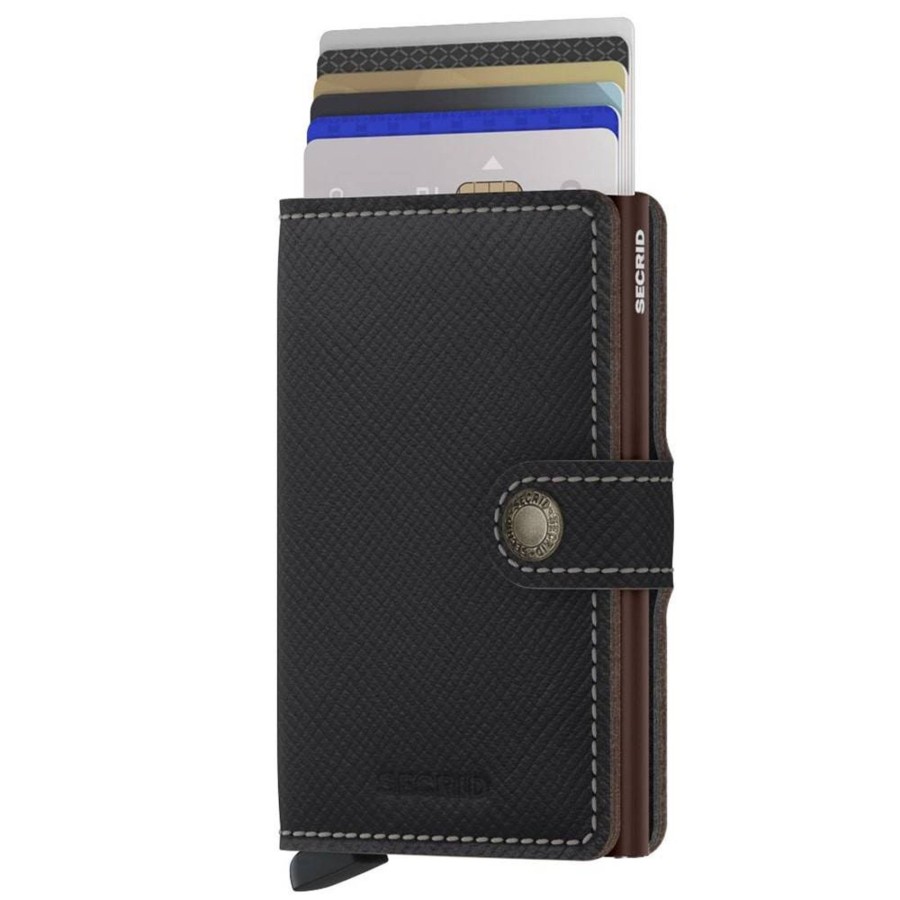 Secrid Porte-Cartes En Cuir Miniwallet Saffiano | Porte Cartes Femme