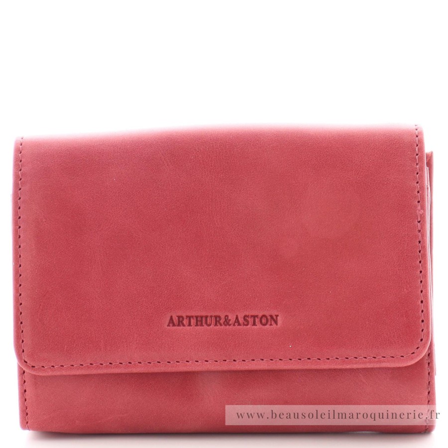 Arthur Aston Portefeuille Femme A Rabat Rose | Portefeuille Femme