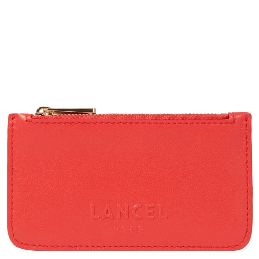 Lancel Porte-Cartes Zippe Billie Cuir Lisse | Porte Cartes Femme