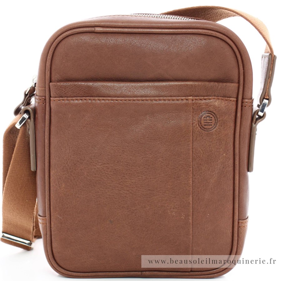 Serge Blanco Sacoche Bandouliere Anchorage En Cuir | Sac Besace