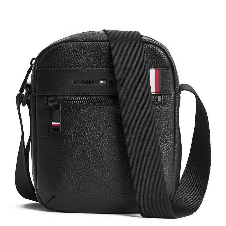 Tommy Hilfiger Petit Sac Reporter Central Effet Grain Plat | Sacoche Homme