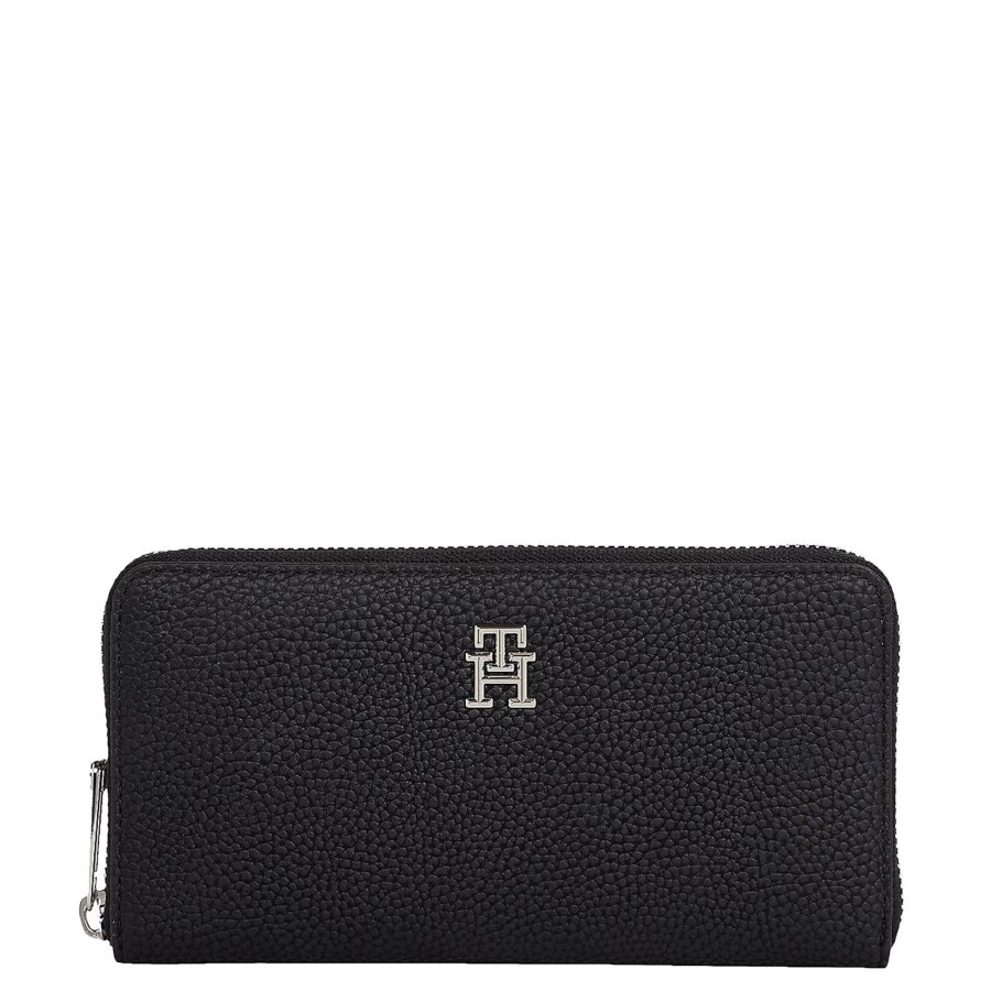 Tommy Hilfiger Portefeuille Zippe Emblem Effet Graine | Porte Monnaie Femme