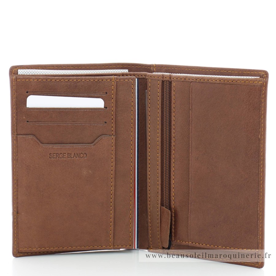 Serge Blanco Portefeuille Porte-Cartes En Cuir Anchorage | Portefeuille Homme