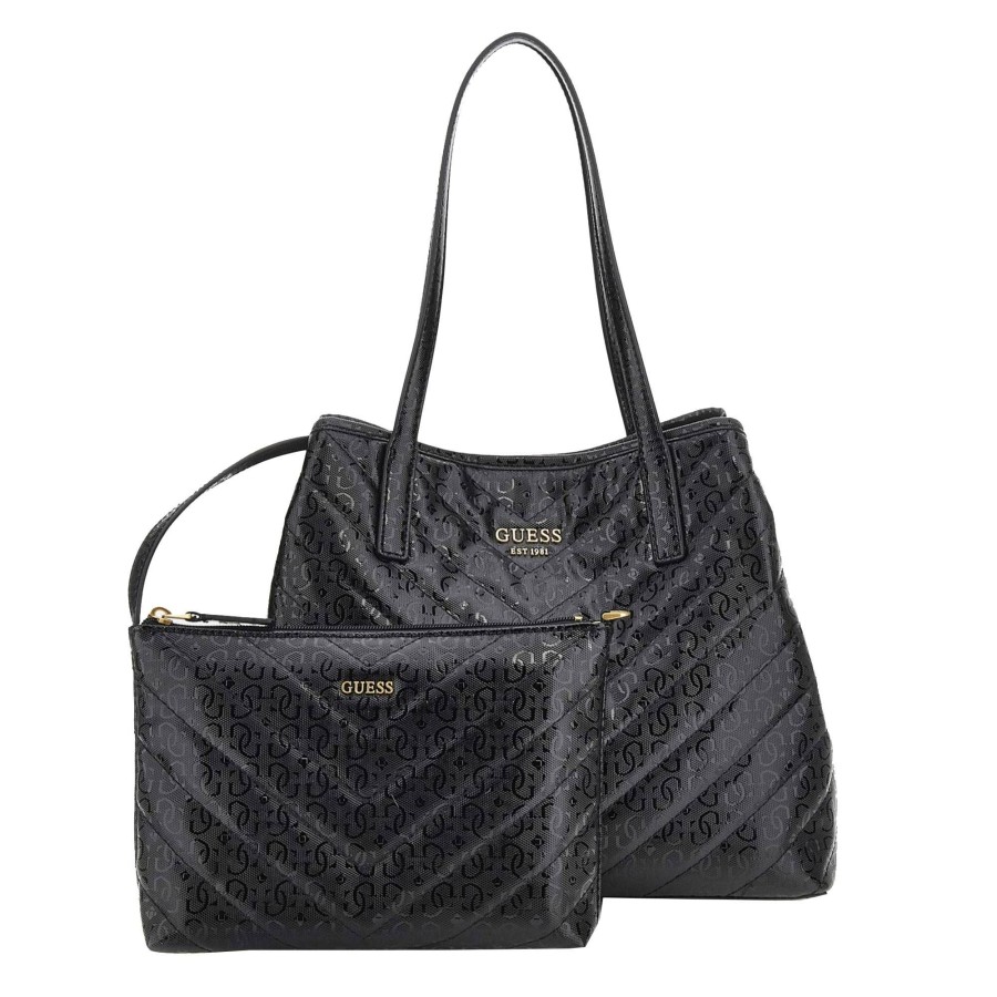 Guess Sac Cabas Vikky Matelasse Logo Vitrifie | Sac Cabas