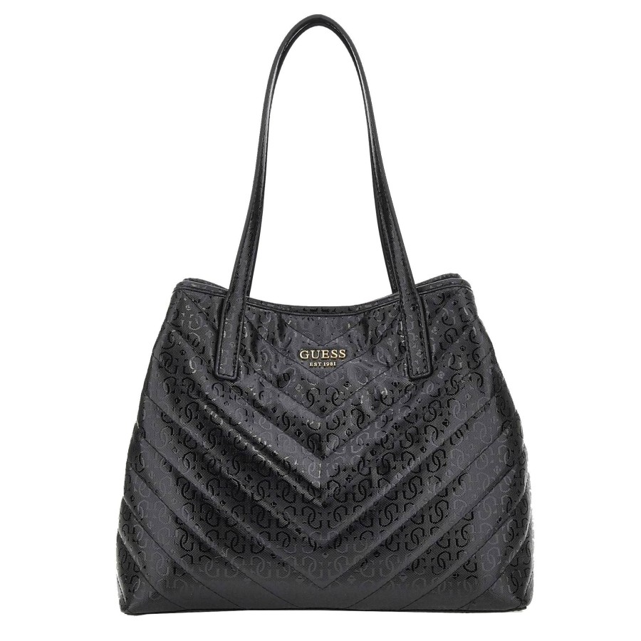 Guess Sac Cabas Vikky Matelasse Logo Vitrifie | Sac Cabas