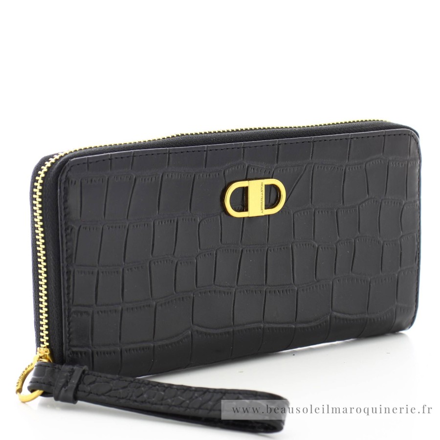 Arthur Aston Portefeuille Femme Kate Facon Croco | Porte Monnaie Femme