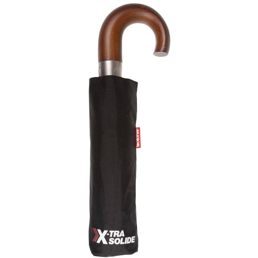 Isotoner Parapluie Crook Bois X-Tra Solide Deluxe A Ouverture Fermeture Automatique | Parapluie