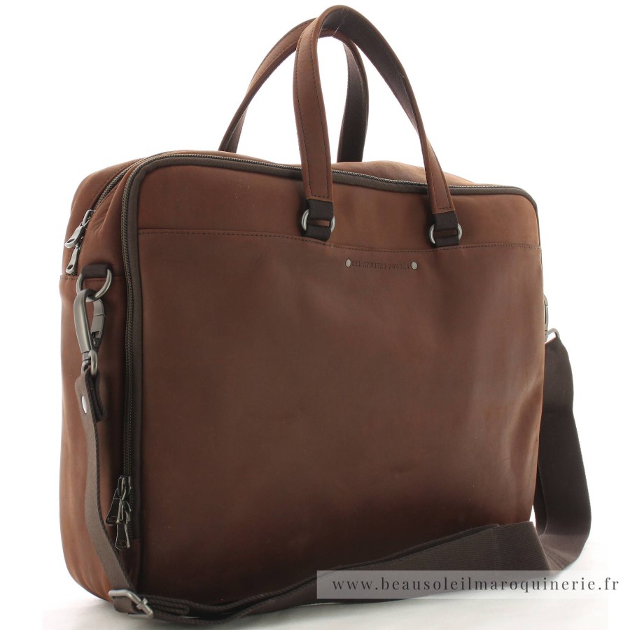 Les Ateliers Foures Sac Ordinateur 14" Baroudeur 2 Compartiments | Sac Besace